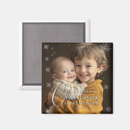 Erste Weihnachten als großes Foto Magnet (Vorderseite/Rückseite)