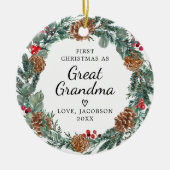 Erste Weihnachten als großes Oma neues Baby Keramik Ornament (Vorne)