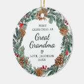 Erste Weihnachten als großes Oma neues Baby Keramik Ornament (Links)