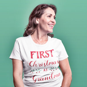 Erste Weihnachten als Großfamilie, die roten Text T-Shirt