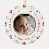 Erste Weihnachten als Großmutter-Foto Keramik Ornament (Vorne)