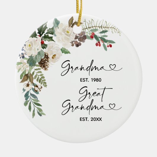 Erste Weihnachten als Großmutter-Geschenk Keramik Ornament (Vorne)