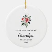 Erste Weihnachten als Großvater | Einfach und eleg Keramik Ornament (Hinten)