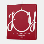 Erste Weihnachten als Großvater Foto Keepake Red Keramikornament (Links)