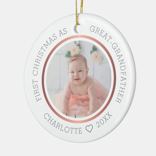 Erste Weihnachten als Großvater Modernes Foto Keramik Ornament (Links)