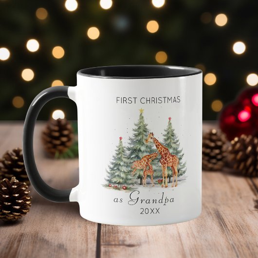 Erste Weihnachten als Großvater Niedliche Giraffen Tasse