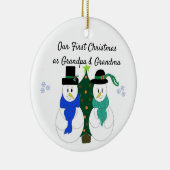 Erste Weihnachten als Großvater und Oma Keramik Ornament (Rechts)