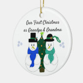 Erste Weihnachten als Großvater und Oma Keramik Ornament (Links)