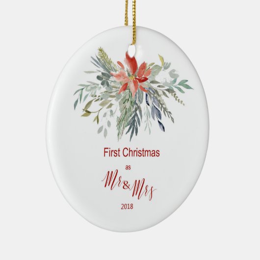 Erste Weihnachten als Herr & Frau 2018 Keramik Ornament (Rechts)