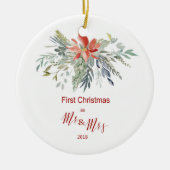 Erste Weihnachten als Herr & Frau 2018 Keramik Ornament (Vorne)