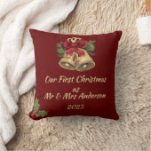 Erste Weihnachten als Herr & Frau bearbeitbare Nam Kissen (Decke)