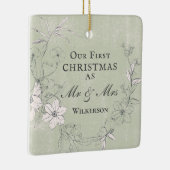 Erste Weihnachten als Herr & Frau Floral Inspirati Keramikornament (Rechts)