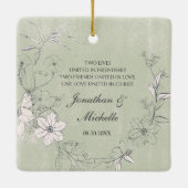 Erste Weihnachten als Herr & Frau Floral Inspirati Keramikornament (Rückseite)