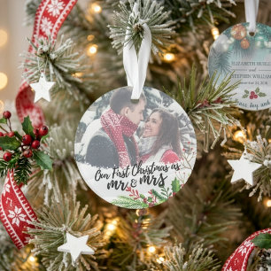 Erste Weihnachten als Herr & Mrs. Foto Ornament
