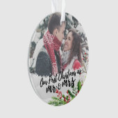 Erste Weihnachten als Herr & Mrs. Foto Ornament (Vorderseite)