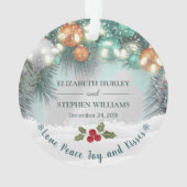 Erste Weihnachten als Herr & Mrs. Foto Ornament (Rückseite)