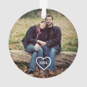 Erste Weihnachten als Herr & Mrs. Foto Ornament (Rückseite)