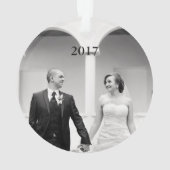 Erste Weihnachten als Herr & Mrs. Foto Ornament (Rückseite)
