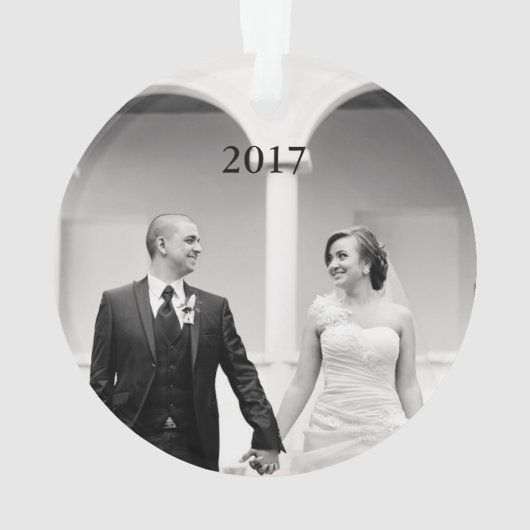 Erste Weihnachten als Herr & Mrs. Foto Ornament (Rückseite)