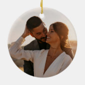 Erste Weihnachten als Herr & Mrs. | Hinteres Foto Keramik Ornament (Hinten)