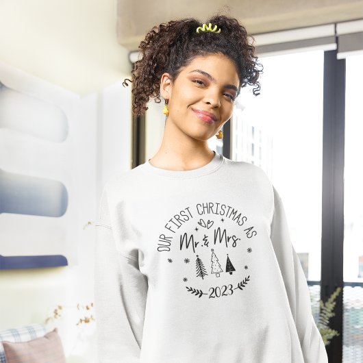 Erste Weihnachten als Herr & Mrs. personalisiert Sweatshirt