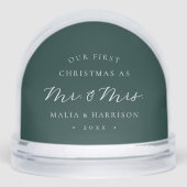 Erste Weihnachten als Herr & Mrs. Wedding Foto Schneekugeln (Vorderseite)