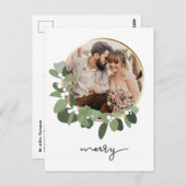 "Erste Weihnachten als Herr & Mrs." Weihnachten Postkarte (Vorne/Hinten)