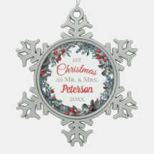 Erste Weihnachten als Herr und Frau Berries Wreath