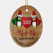 Erste Weihnachten als Herr und Frau - Rustikales P Keramik Ornament (Rechts)