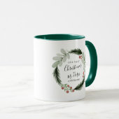Erste Weihnachten als Herr und Frau Wreath Holiday Tasse (VorderseiteRechts)