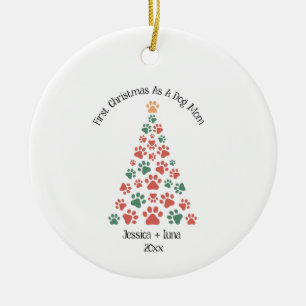 Erste Weihnachten als Hund Mama/Vater - Eigene Paw Keramik Ornament