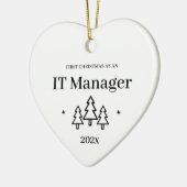 Erste Weihnachten als IT-Manager 2024 Keramik Ornament (Links)