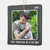 Erste Weihnachten als Katze Vater 2 Foto Grau Mode Keramikornament (Links)