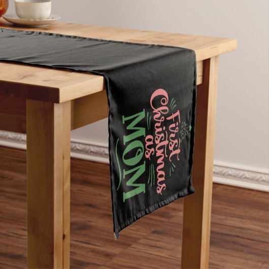 Erste Weihnachten als Mama, die Weihnachten passt Kurzer Tischläufer (Beispiel)