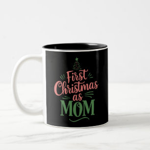 Erste Weihnachten als Mama, die Weihnachten passt Zweifarbige Tasse