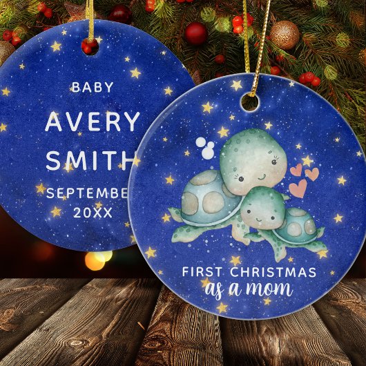Erste Weihnachten als Mama Meeresschildkröten Pers Keramik Ornament