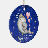 Erste Weihnachten als Mama Narwal Custom Keramik Ornament (Rechts)