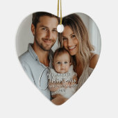 Erste Weihnachten als Mama und Papa Custom Foto Keramik Ornament (Rechts)