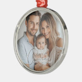 Erste Weihnachten als Mama und Papa Custom Foto Ornament Aus Metall (Links)