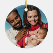 Erste Weihnachten als Mama und Papa mit Foto Keramik Ornament (Hinten)