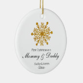 Erste Weihnachten als Mama und Papa-Ornament Keramik Ornament (Rechts)