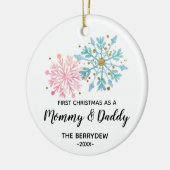 Erste Weihnachten als Mama und Papa-Ornament Keramik Ornament (Links)