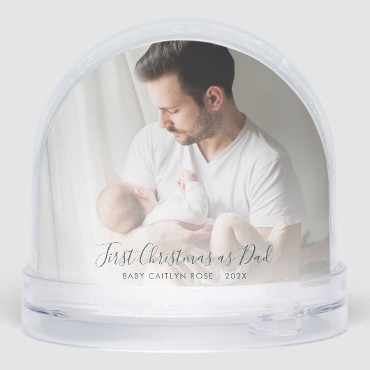 Erste Weihnachten als Mama und Vater Baby Fotos Ur Schneekugeln (Rückseite)