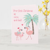 Erste Weihnachten als Mama und Vater Niedlich Sant Karte (Gelbe Blume)