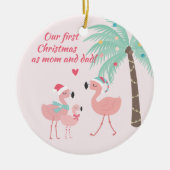 Erste Weihnachten als Mama und Vater Niedlich Sant Keramik Ornament (Vorne)