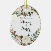 Erste Weihnachten als Mama und Vater-Ornament Keramik Ornament (Rechts)