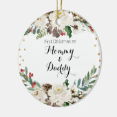 Erste Weihnachten als Mama und Vater-Ornament Keramik Ornament (Links)