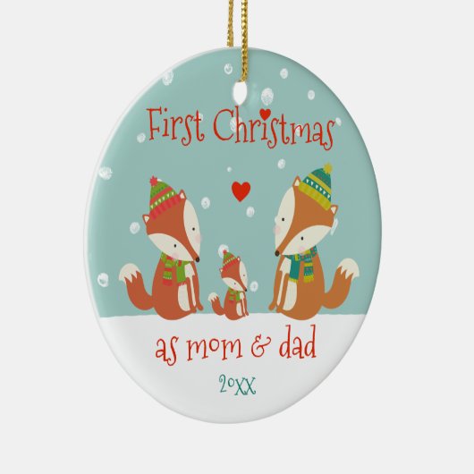 Erste Weihnachten als Mama & Vater - Niedliche Wal Keramik Ornament (Rechts)