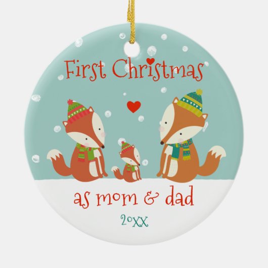 Erste Weihnachten als Mama & Vater - Niedliche Wal Keramik Ornament (Hinten)