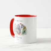 Erste Weihnachten als Mama Watercolor Baby Elephan Tasse (Vorderseite Links)
